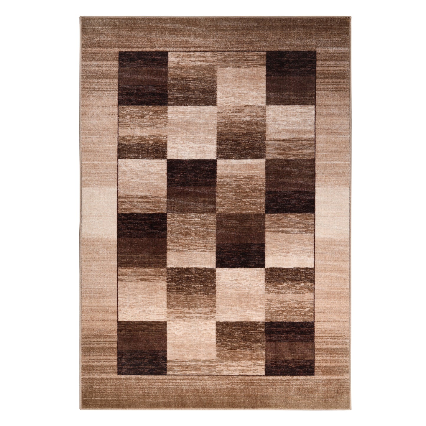 Lockwood Color Block Non-Slip Washable Indoor Area Rug or Runner