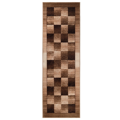Lockwood Color Block Non-Slip Washable Indoor Area Rug or Runner