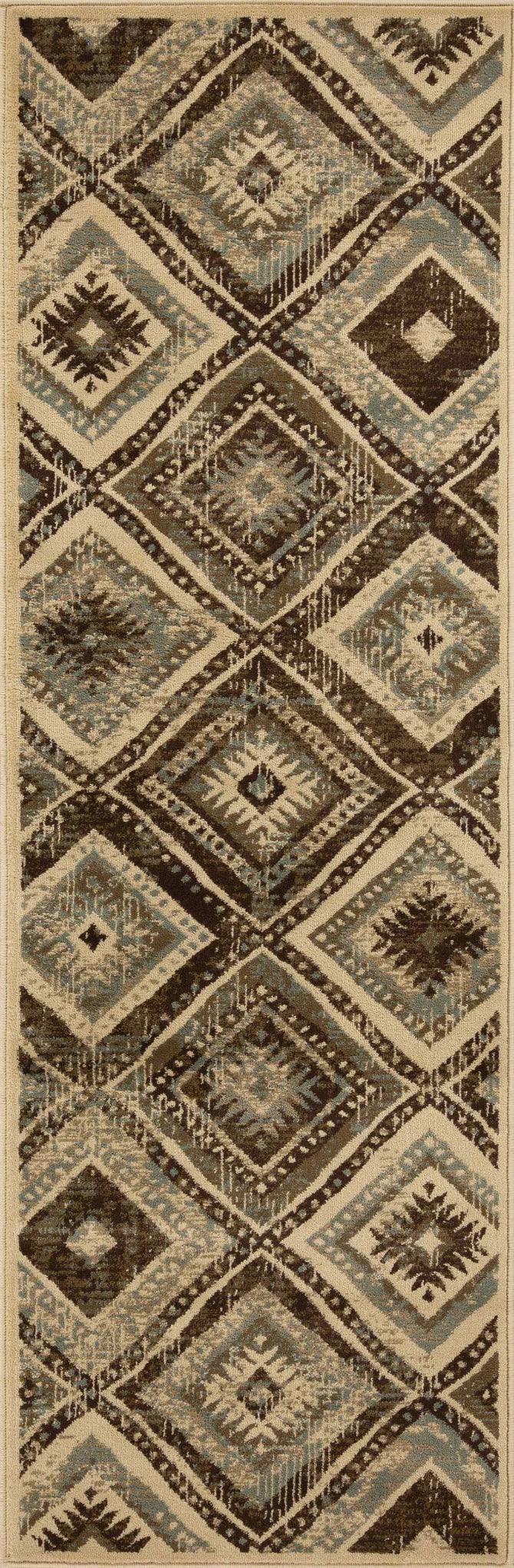 Losange Farmhouse Southwestern Diamonds Indoor Area Rug or Runner