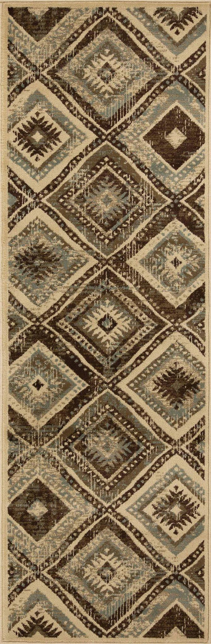 Losange Farmhouse Southwestern Diamonds Indoor Area Rug or Runner