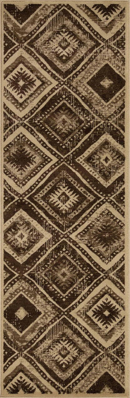 Losange Farmhouse Southwestern Diamonds Indoor Area Rug or Runner