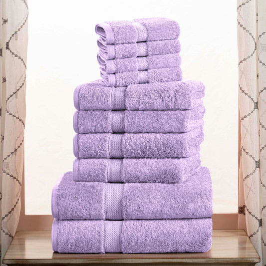 Madeline Egyptian Cotton Pile Plush Heavyweight 10 Piece Towel Set