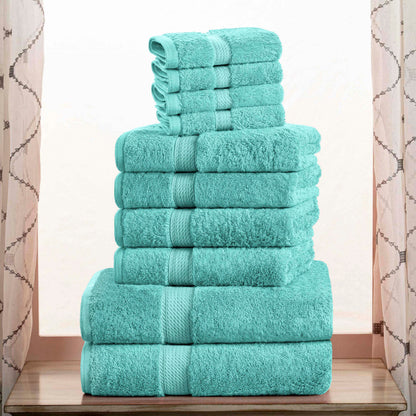 Madeline Egyptian Cotton Pile Plush Heavyweight 10 Piece Towel Set