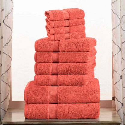 Madeline Egyptian Cotton Pile Plush Heavyweight 10 Piece Towel Set