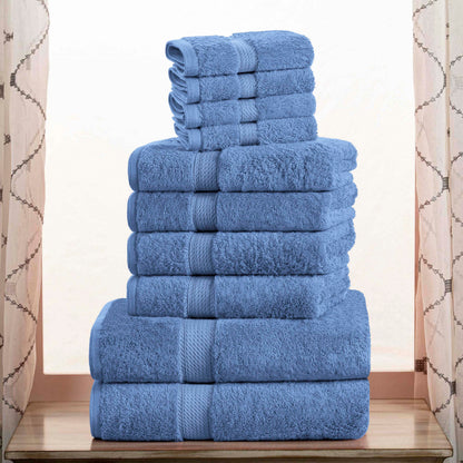 Madeline Egyptian Cotton Pile Plush Heavyweight 10 Piece Towel Set