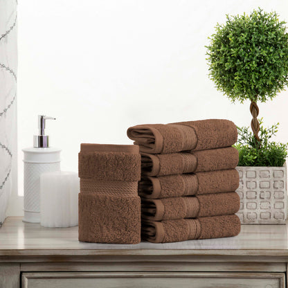 Madeline Egyptian Cotton Pile Plush Heavyweight Face Towel Set of 6