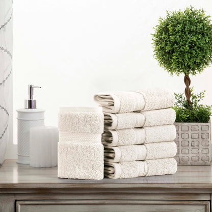 Madeline Egyptian Cotton Pile Plush Heavyweight Face Towel Set of 6