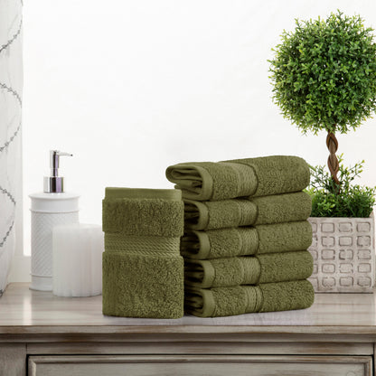 Madeline Egyptian Cotton Pile Plush Heavyweight Face Towel Set of 6