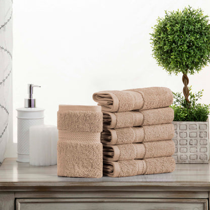 Madeline Egyptian Cotton Pile Plush Heavyweight Face Towel Set of 6
