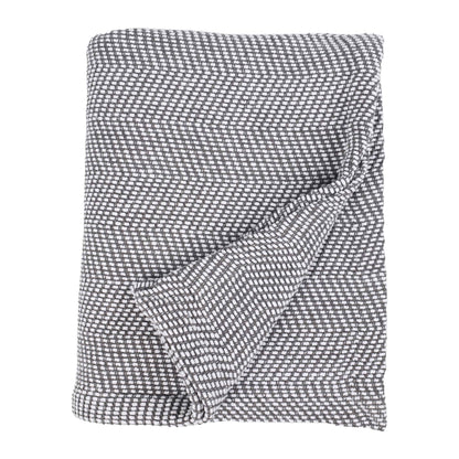 Maya Chenille Herringbone Soft Textured Medium Weight Cotton Blanket