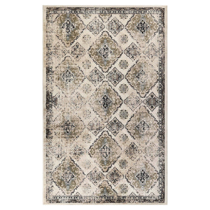 Mayfair Distressed Damask Indoor Area Rug or Runner Rug Or Door Mat