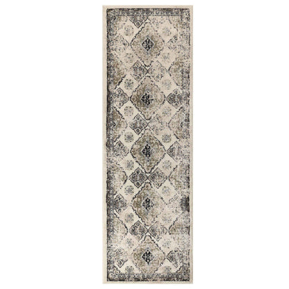 Mayfair Distressed Damask Indoor Area Rug or Runner Rug Or Door Mat