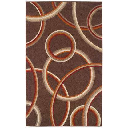 Superior Meridian Contemporary Circular Pattern Area Rug - Multi-Color