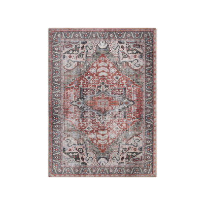Mesa Rustic Medallion Border Indoor Area Rug or Runner Rug
