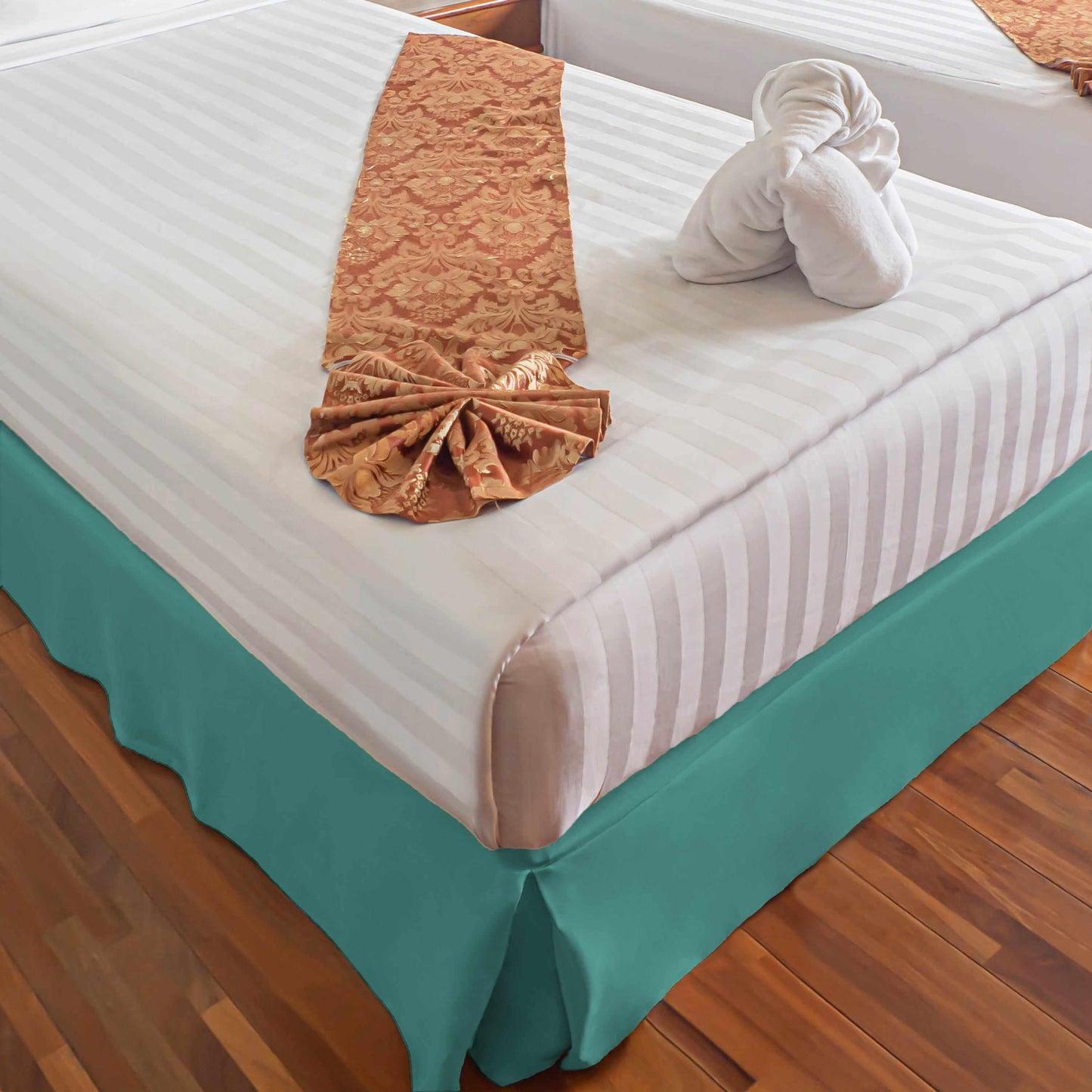 Microfiber Wrinkle-Free Solid 15-Inch Drop Bed Skirt - Teal