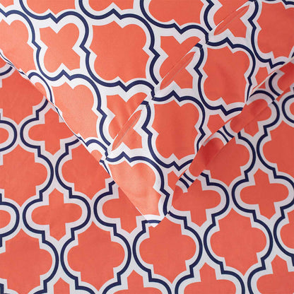  Superior Microfiber Wrinkle Resistant and Breathable Trellis Deep Pocket Sheet Set - Coral