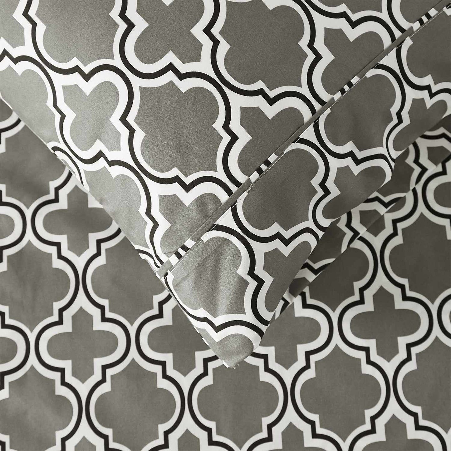  Superior Microfiber Wrinkle Resistant and Breathable Trellis Deep Pocket Sheet Set - Grey