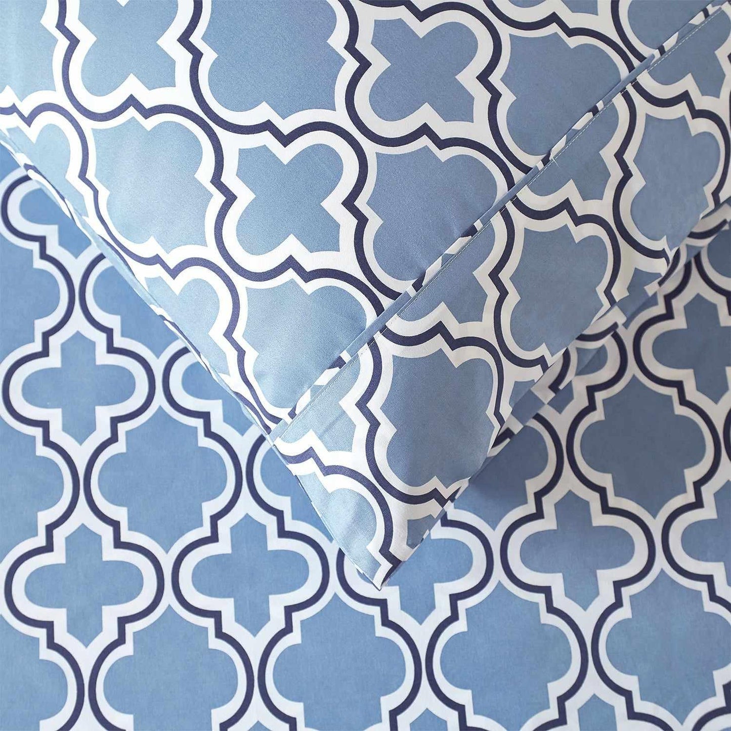  Superior Microfiber Wrinkle Resistant and Breathable Trellis Deep Pocket Sheet Set - Light Blue