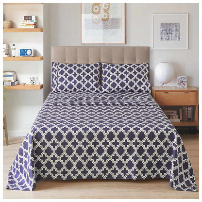 Superior Microfiber Wrinkle Resistant and Breathable Trellis Deep Pocket Sheet Set - Grey