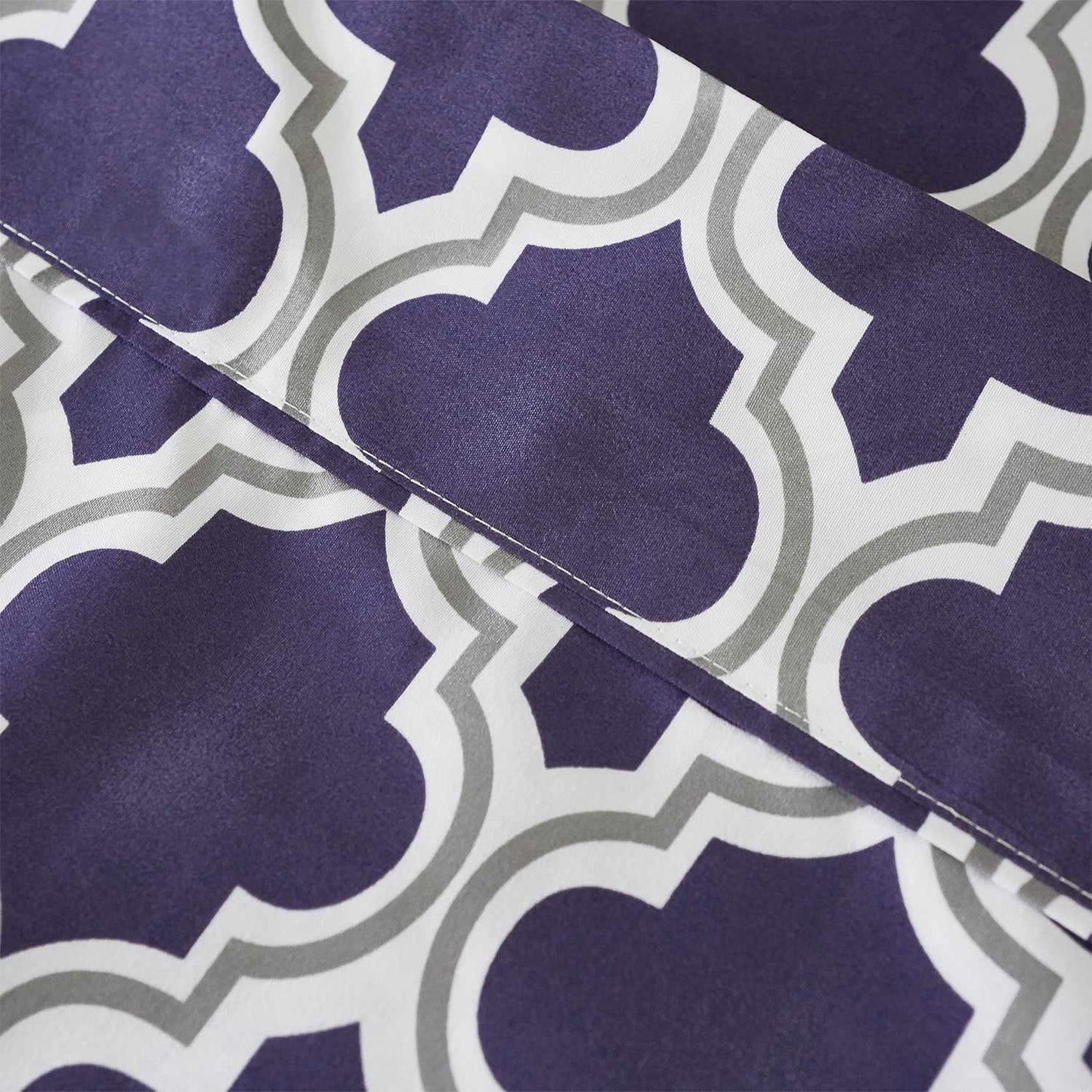  Superior Microfiber Wrinkle Resistant and Breathable Trellis Deep Pocket Sheet Set - Navy Blue