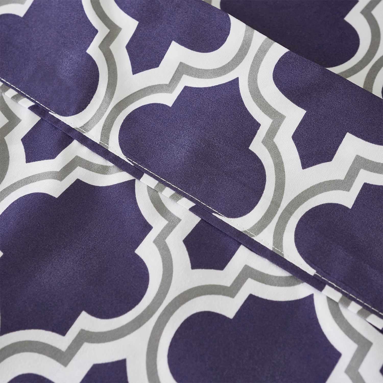  Superior Microfiber Wrinkle Resistant and Breathable Trellis Deep Pocket Sheet Set - Navy Blue