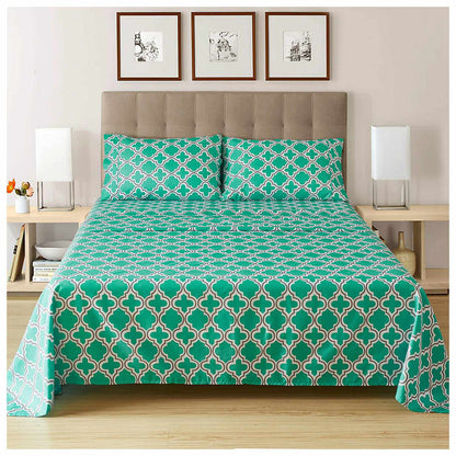 Superior Microfiber Wrinkle Resistant and Breathable Trellis Deep Pocket Sheet Set - Teal