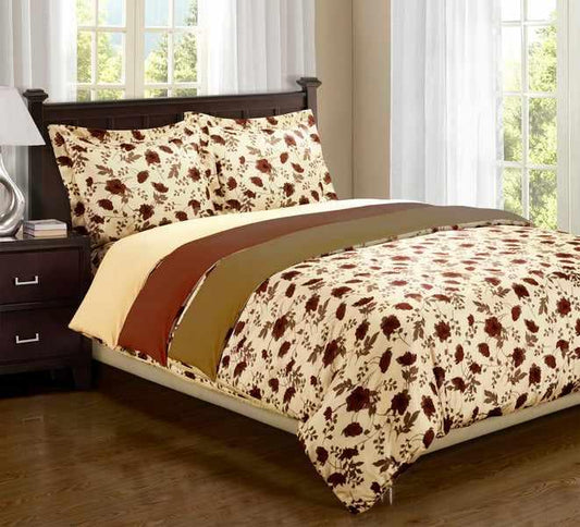  Superior Elm Leaves Reversible Wrinkle Resistant Microfiber Duvet Cover Set - Taupe