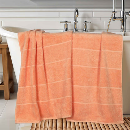 Milo Smart Twist Cotton Solid Ribbed Bath Sheets, Set of 2