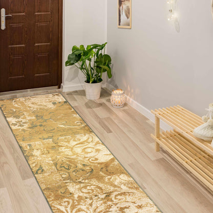  Distressed Scroll Contemporary Area Rug