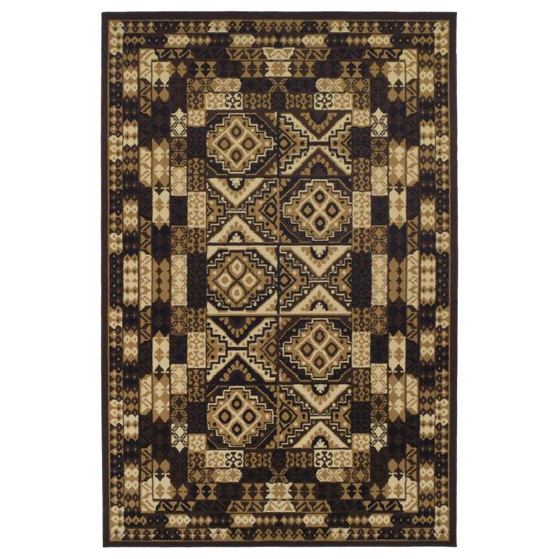 Tribal Geometric Mosaic Indoor Area Rug or Runner Rug