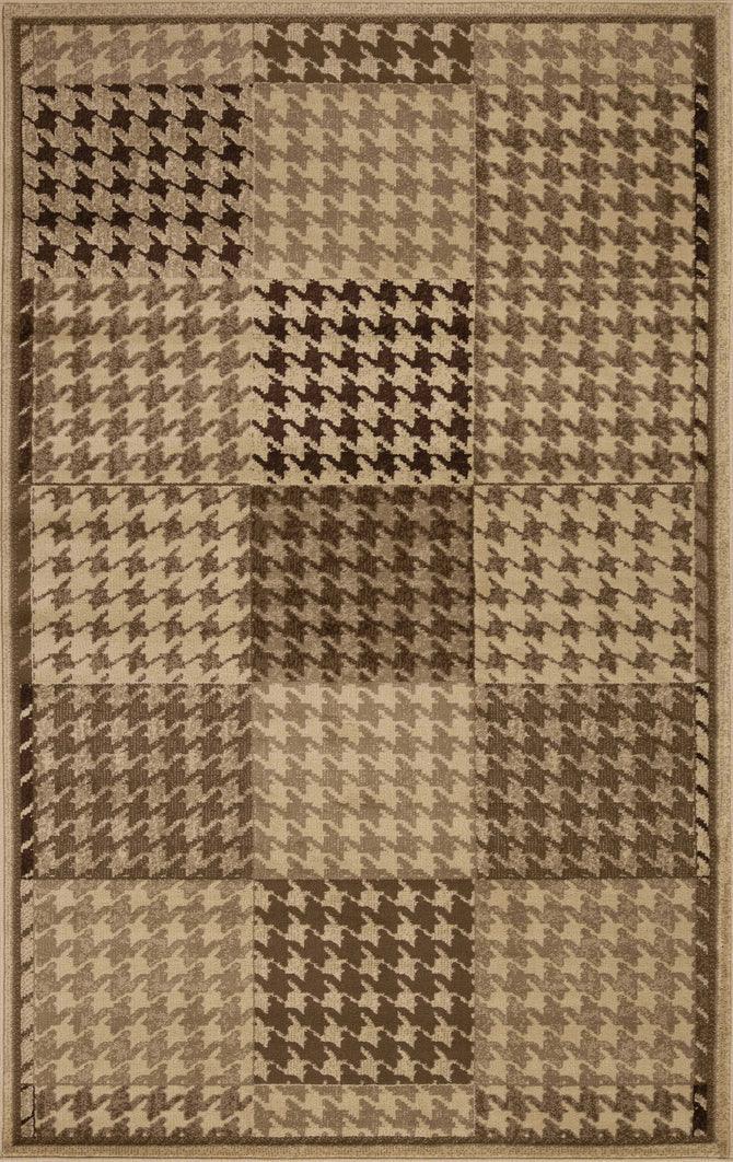 Abstract Checkered Geometric Border Indoor Area Rug or Runner