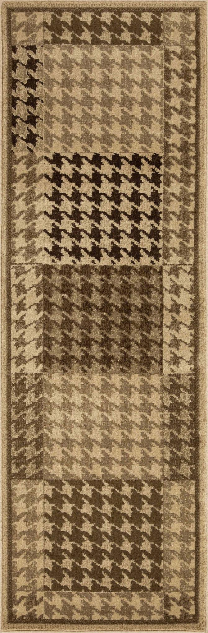 Abstract Checkered Geometric Border Indoor Area Rug or Runner
