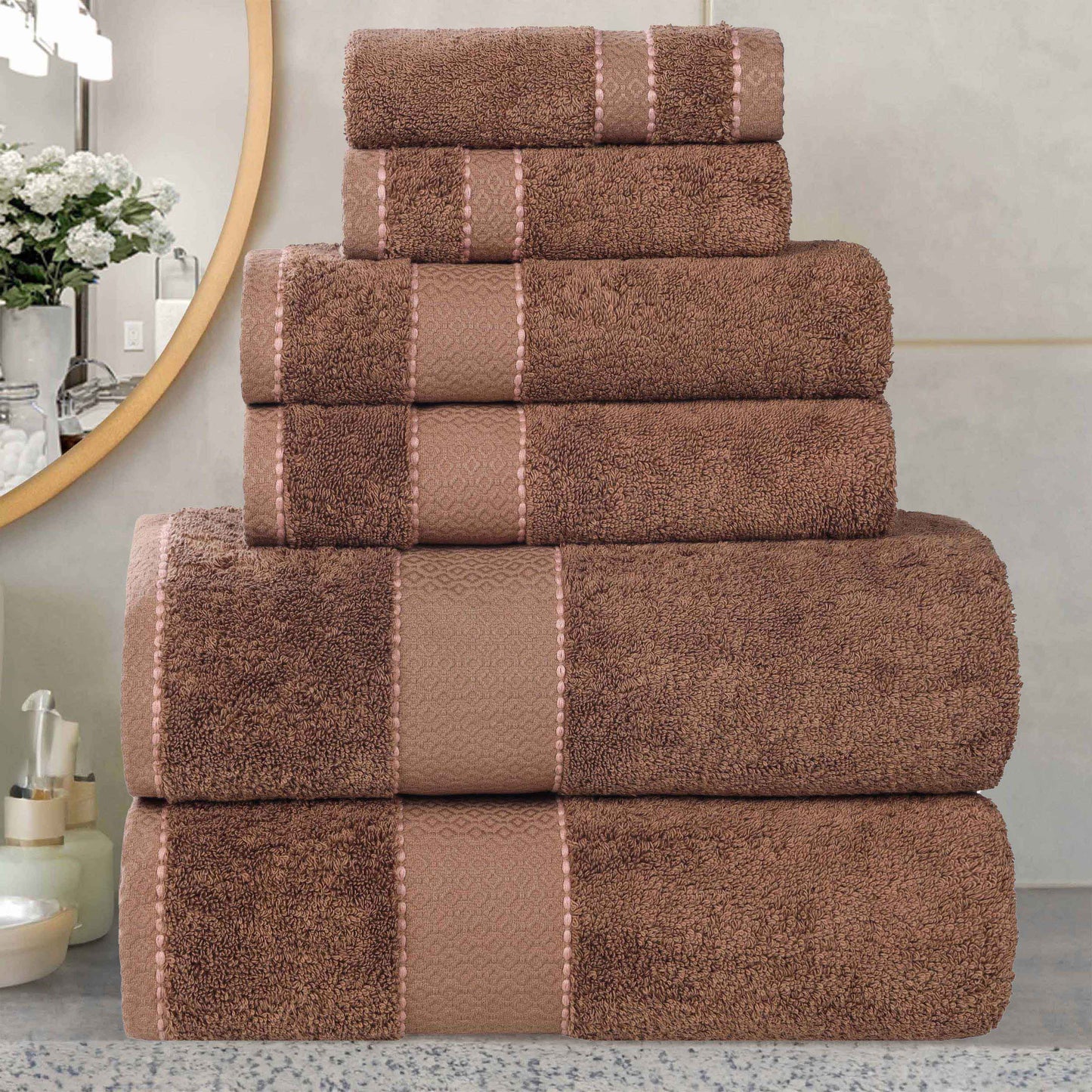 Niles Egyptian Giza Cotton Plush Heavyweight Soft 6 Piece Towel Set