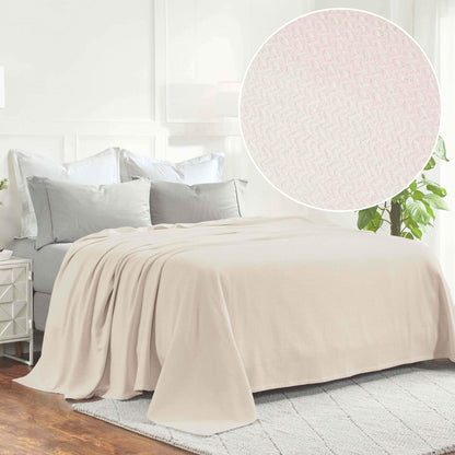 Nobel Cotton Textured Jacquard Chevron Lightweight Woven Blanket