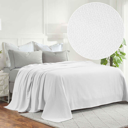 Nobel Cotton Textured Jacquard Chevron Lightweight Woven Blanket