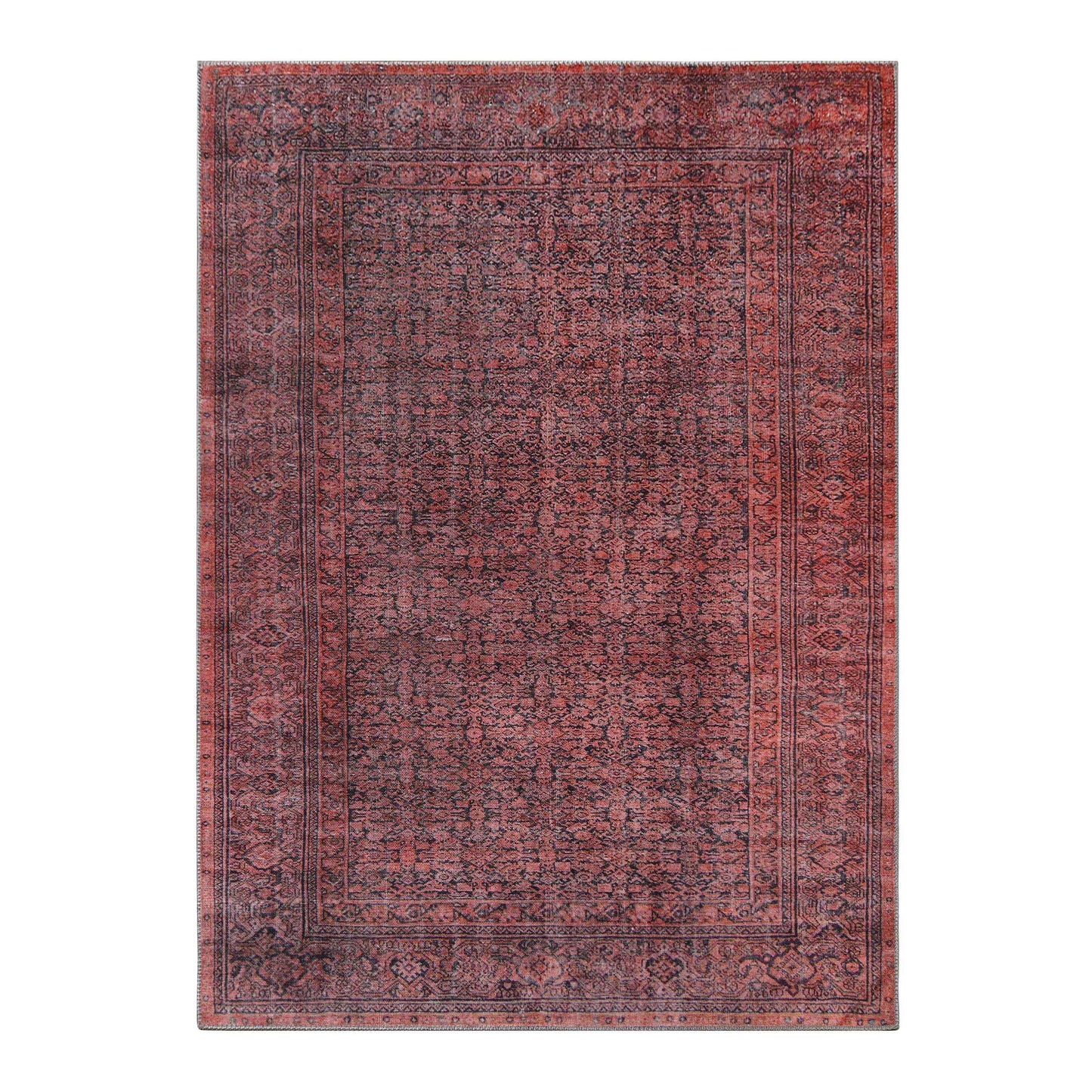Oriental Vintage Medallion Power-Loomed Indoor Area Rug Garnet Red