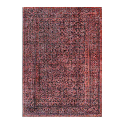 Oriental Vintage Medallion Power-Loomed Indoor Area Rug Garnet Red
