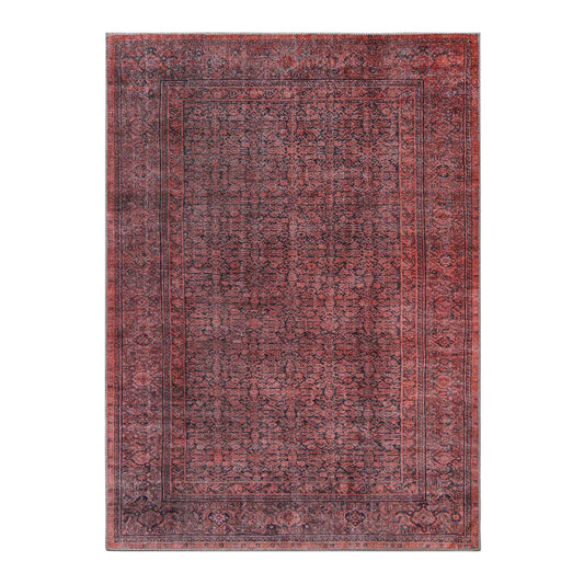 Oriental Vintage Medallion Power-Loomed Indoor Area Rug Garnet Red