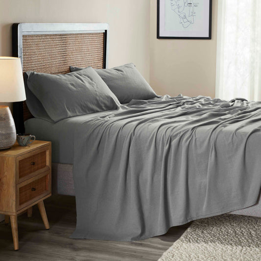 Orion Cotton Linen Blend Garment Washed Deep Pocket Bed Sheet Set