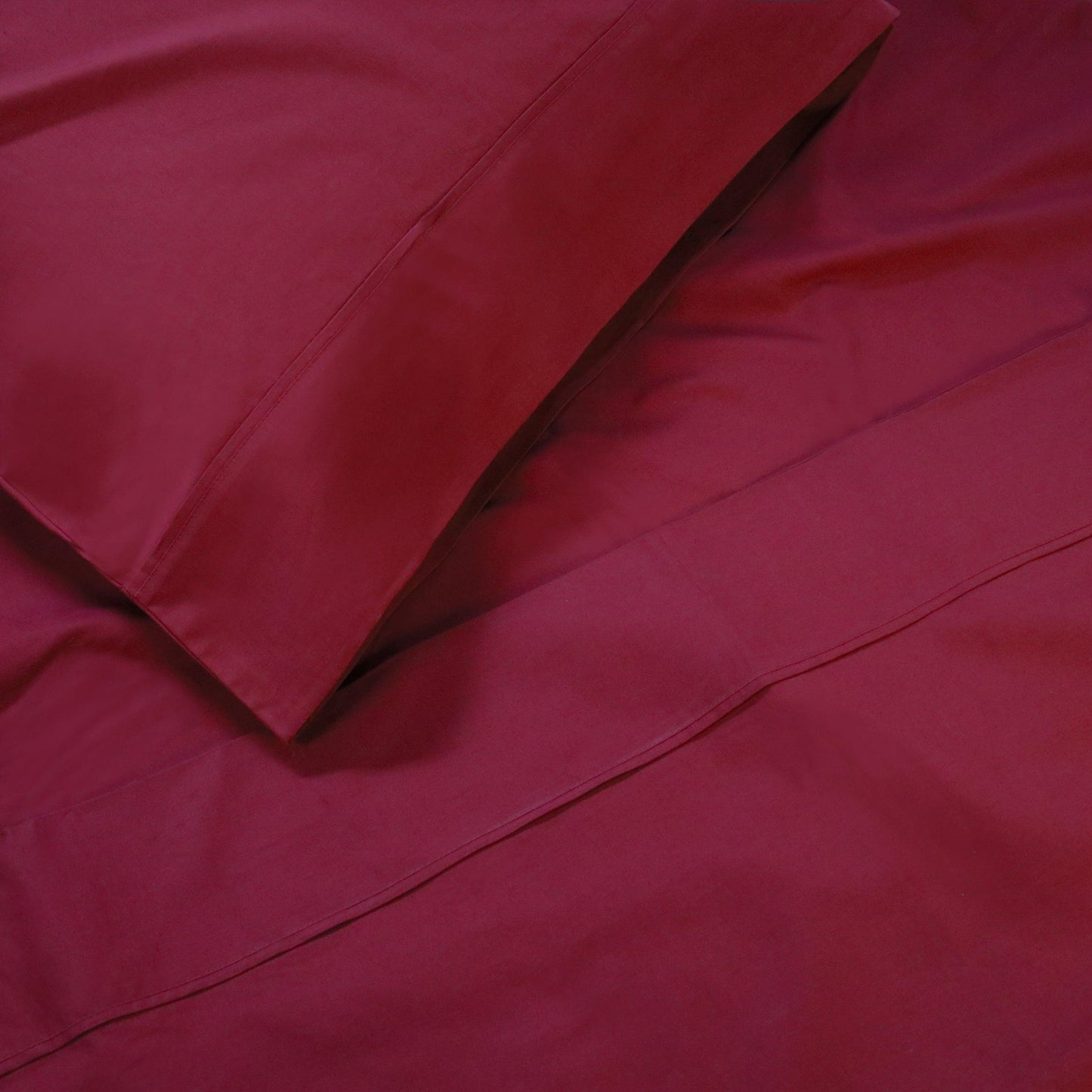 Superior 100% Cotton Percale 300 Thread Count Sheet Set - Burgundy