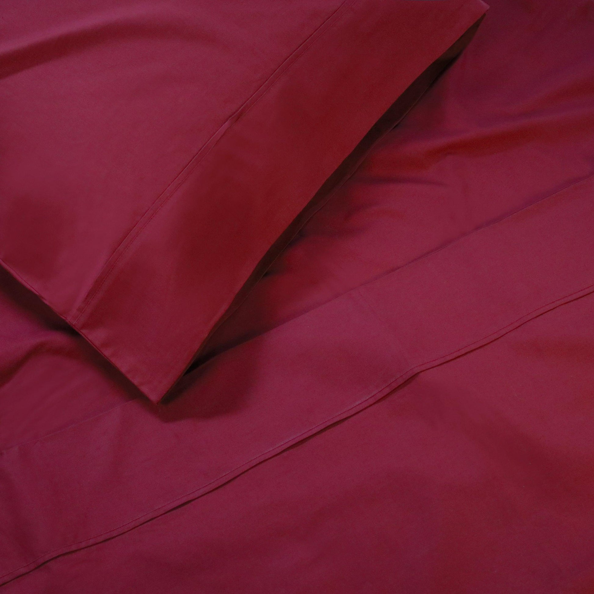 Superior 100% Cotton Percale 300 Thread Count Sheet Set - Burgundy