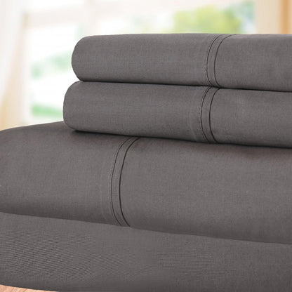 Superior 100% Cotton Percale 300 Thread Count Sheet Set - Grey