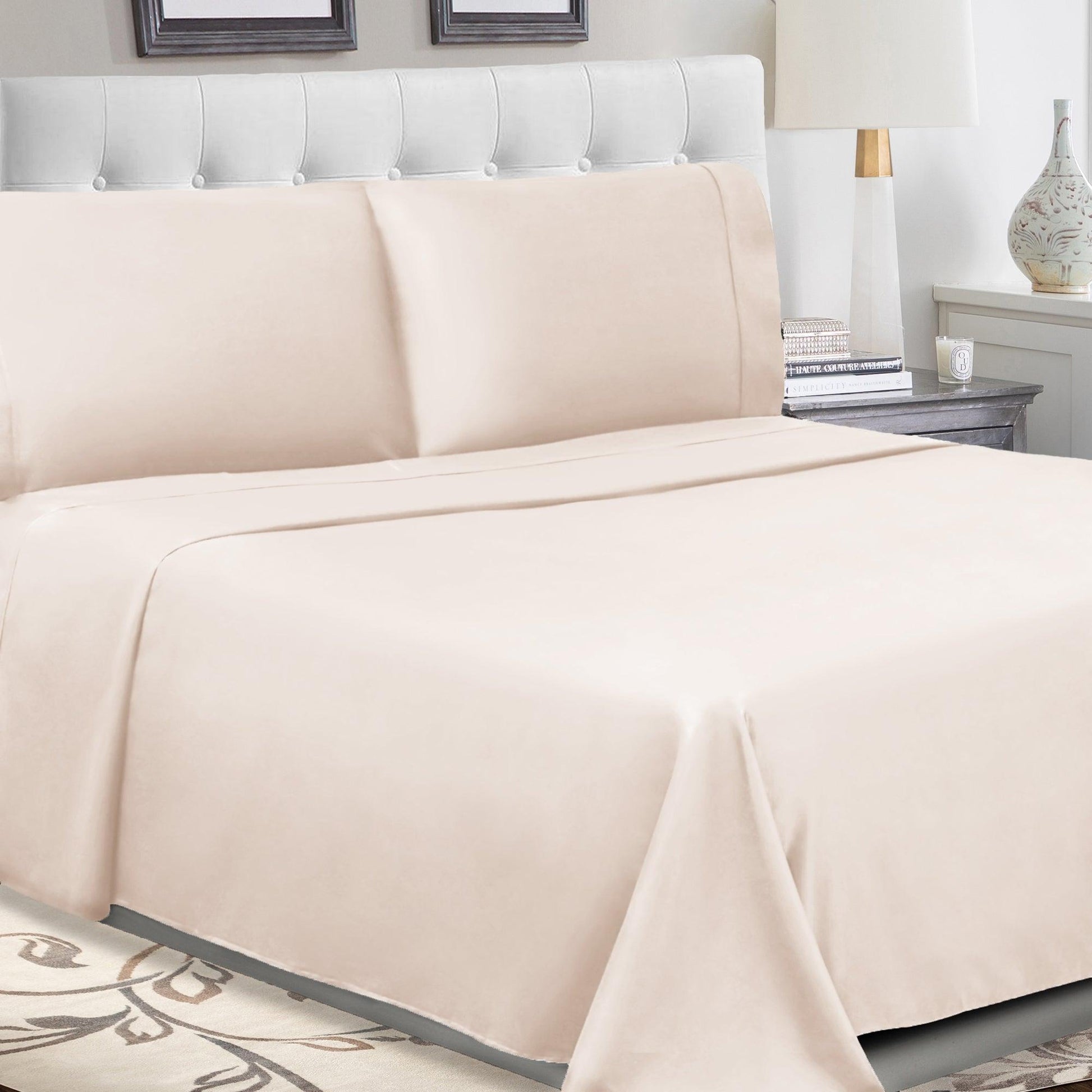 Superior 100% Cotton Percale 300 Thread Count Sheet Set - Ivory