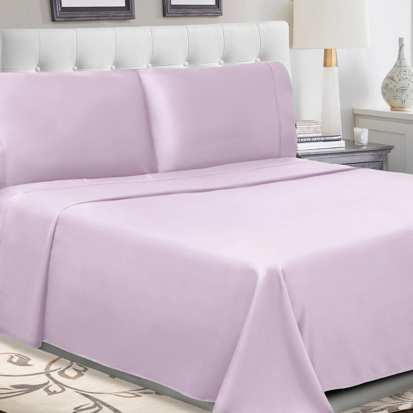 Superior 100% Cotton Percale 300 Thread Count Sheet Set - Lilac