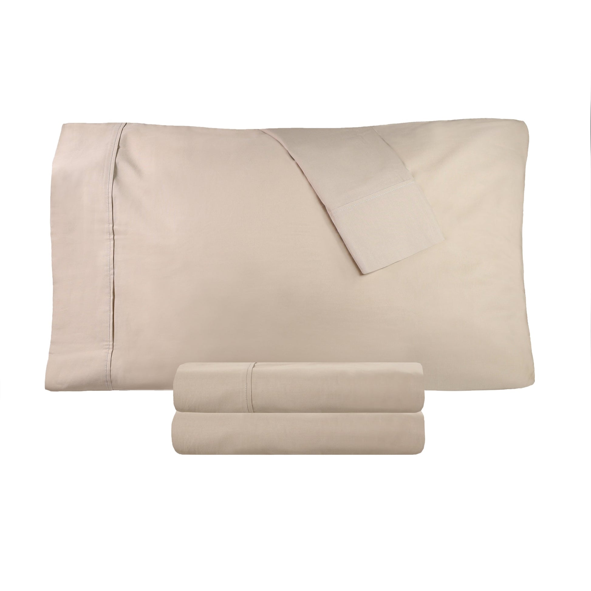 Superior 100% Cotton Percale 300 Thread Count Sheet Set - Tan