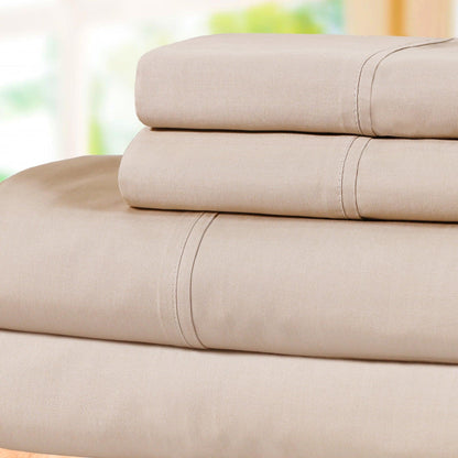 Superior 100% Cotton Percale 300 Thread Count Sheet Set - Tan
