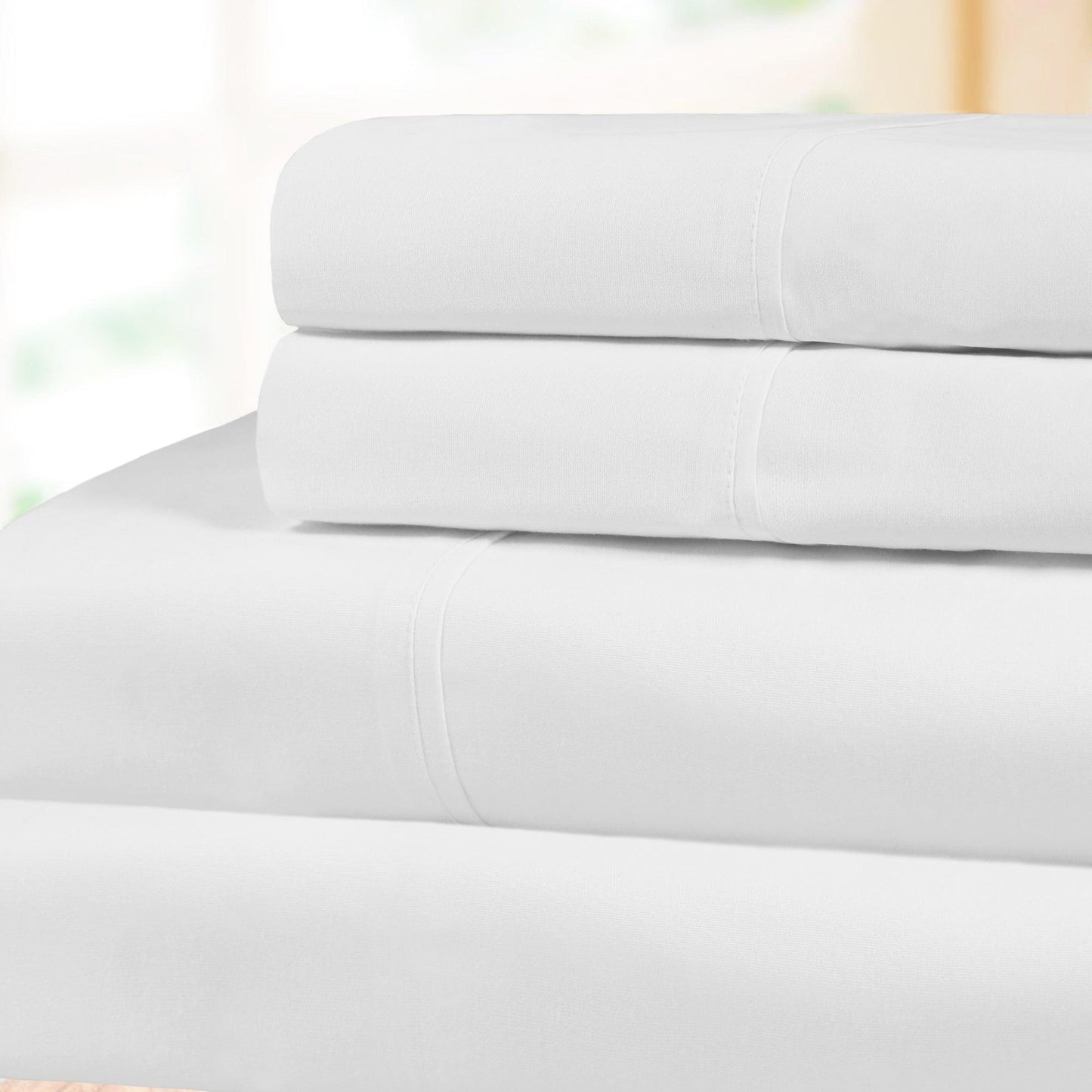 Superior 100% Cotton Percale 300 Thread Count Sheet Set - White