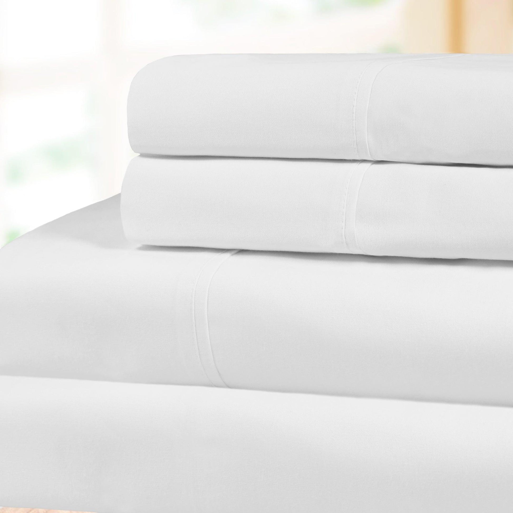 Superior 100% Cotton Percale 300 Thread Count Sheet Set - White