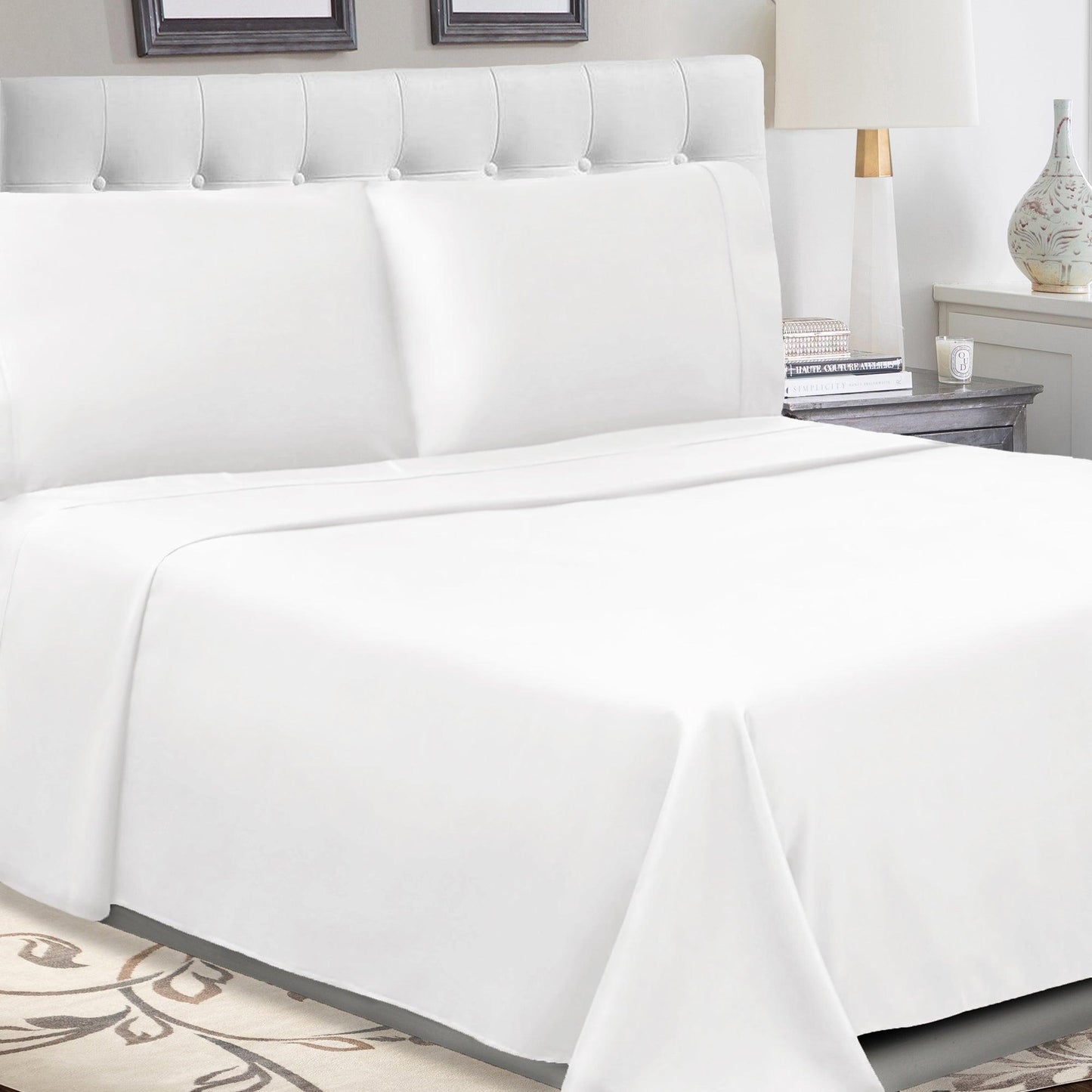 Superior 100% Cotton Percale 300 Thread Count Sheet Set - White