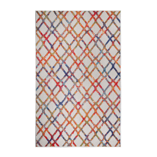 Paxson Geometric Diamond Lattice Indoor Outdoor Area Rug